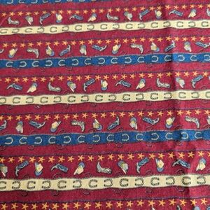 2.83 Yards Of 100% Cotton Fabric - Western Themed Print